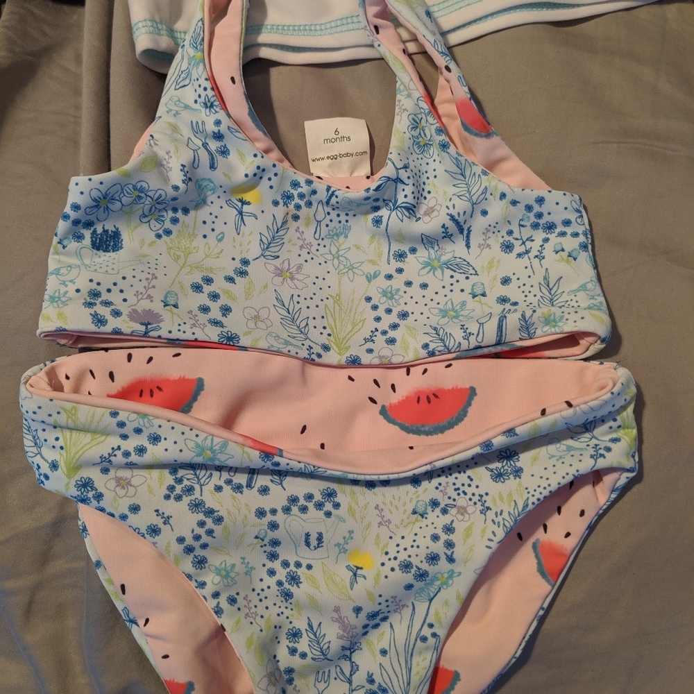 Reversible baby bathing suit 3-6m